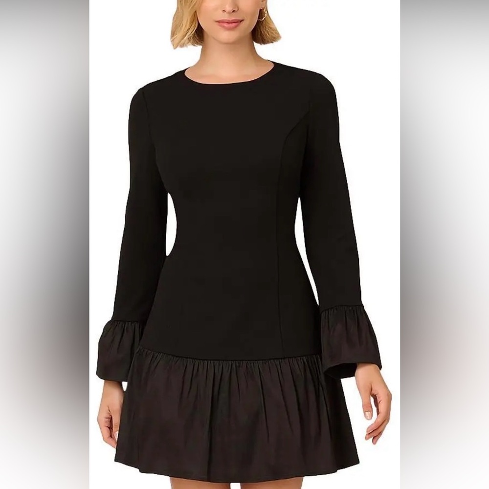 NWOT Adrianna Papell Taffeta Long Sleeve Mini Dress Sz US 6